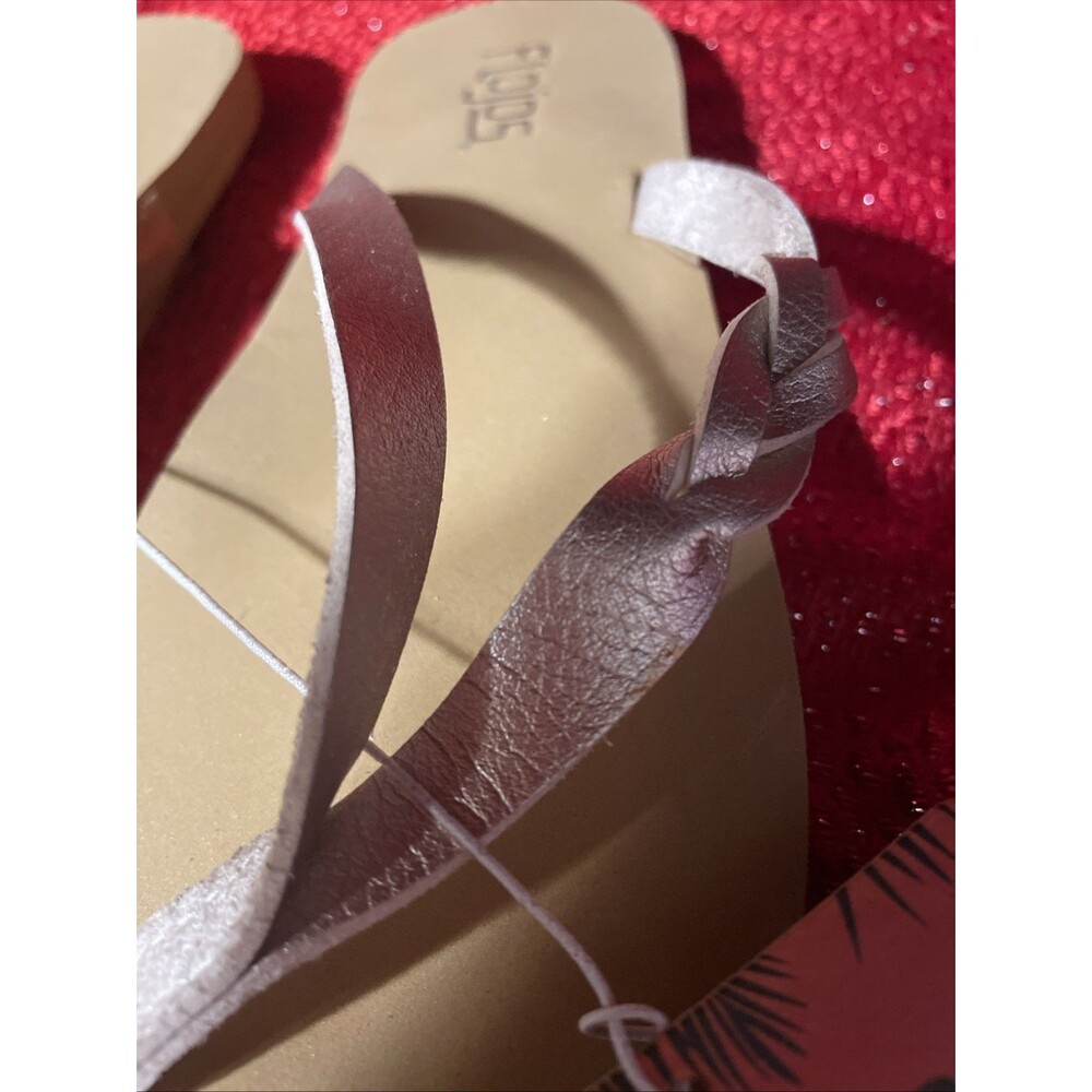 New NWT Womens Flojos Serenity Metallic Silver Brown Flip Flops Sandals 6 - Picture 3 of 8